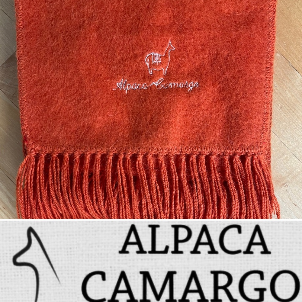 🦙Alpaca Fringe Scarf by Alpaca Camargo in Burnt Orange | Men’s/Women’s/Unisex